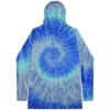 Custom Unisex Tie-Dyed Hooded Long Sleeve T-Shirt Blue Jerry