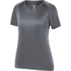 Custom Womens Attain Wicking V-Neck T-Shirt Graphite
