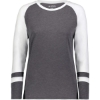 Custom Womens Triblend Fanatic 2.0 Long Sleeve T-Shirt Carbon Heather/ White