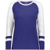 Custom Womens Triblend Fanatic 2.0 Long Sleeve T-Shirt Purple/ White
