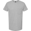 Custom Unisex Heavyweight Jersey Pocket T-Shirt Heather Grey