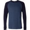 Custom Mens Long Sleeve Jersey Baseball Tee Heather Navy/ Midnight