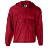 Custom Unisex Packable Half-Zip Hooded Pullover Jacket Red