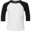 Custom Toddler Three-Quarter Sleeve Baseball Tee White/ Black