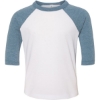 Custom Toddler Three-Quarter Sleeve Baseball Tee White/ Denim