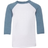 Custom Youth Three-Quarter Sleeve Baseball Tee White/ Denim