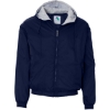Custom Unisex Fleece Lined Hooded Jacket Navy