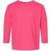 Custom Toddler Fine Jersey Long Sleeve Tee Hot Pink