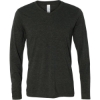 Custom Unisex Long Sleeve V-Neck Tee Charcoal Black Triblend