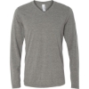 Custom Unisex Long Sleeve V-Neck Tee Grey Triblend