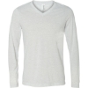 Custom Unisex Long Sleeve V-Neck Tee White Fleck Triblend