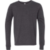 Custom Youth Heather CVC Long Sleeve Tee Dark Grey Heather