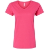 Custom Womens Fine Jersey V-Neck Tee Hot Pink