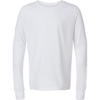 Custom Youth Triblend Long Sleeve Tee Solid White Triblend