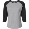 Custom Womens Baseball Fine Jersey Three-Quarter Sleeve Tee Vintage Heather/ Vintage Smoke