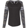 Custom Womens Fine Jersey Mash Up Long Sleeve T-Shirt Vintage Smoke/ Vintage Camo