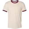 Custom Unisex Cotton Ringer T-Shirt Natural/ Maroon