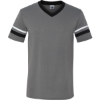 Custom V-Neck Jersey with Striped Sleeves Graphite/ Black/ White