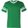Custom V-Neck Jersey with Striped Sleeves Kelly/ White