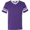 Custom V-Neck Jersey with Striped Sleeves Purple/ White