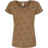 Custom Womens Star Print Scoop Neck Tee Coyote Brown Star