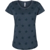 Custom Womens Star Print Scoop Neck Tee Denim Star