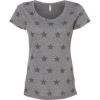 Custom Womens Star Print Scoop Neck Tee Granite Heather Star