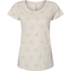 Custom Womens Star Print Scoop Neck Tee Natural Heather Star