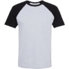 Custom Unisex Cotton Raglan T-Shirt Black/ Heather Grey