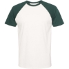 Custom Unisex Cotton Raglan T-Shirt Forest Green/ Natural