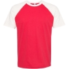 Custom Unisex Cotton Raglan T-Shirt Natural/ Red