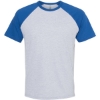 Custom Unisex Cotton Raglan T-Shirt Royal/ Heather Grey