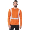 Custom Unisex USA-Made Hi-Visibility Long Sleeve Performance T-Shirt - Segmented Tape Orange
