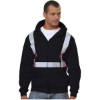 Custom Mens USA-Made Hi-Visibility Full-Zip Hooded Sweatshirt Black