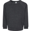 Custom Toddler Sponge Fleece Raglan Crewneck Sweatshirt Dark Grey Heather