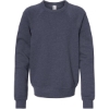 Custom Youth Sponge Fleece Crewneck Sweatshirt Heather Navy
