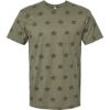 Custom Mens Star Print Tee Military Green Star