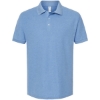 Custom Mens 50/50 Sport Pique Polo Heather Light Blue