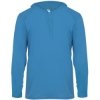 Custom Unisex B-Core Hooded Long Sleeve T-Shirt Electric Blue