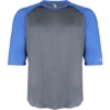 Custom Mens B-Core Three-Quarter Sleeve Baseball T-Shirt Graphite/ Royal