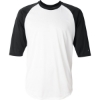 Custom Mens B-Core Three-Quarter Sleeve Baseball T-Shirt White/ Black