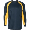 Custom Mens B-Core Hook Long Sleeve T-Shirt Navy/ Gold