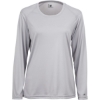 Custom Womens B-Core Long Sleeve T-Shirt Silver