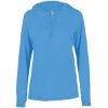 Custom Womens B-Core Long Sleeve Hooded T-Shirt Columbia Blue