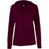 Custom Womens B-Core Long Sleeve Hooded T-Shirt Maroon