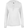 Custom Womens B-Core Long Sleeve Hooded T-Shirt White