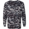 Custom Mens Digital Camo Long Sleeve T-Shirt Black Digital
