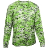 Custom Mens Digital Camo Long Sleeve T-Shirt Lime Digital