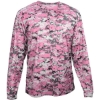 Custom Mens Digital Camo Long Sleeve T-Shirt Pink Digital