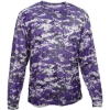 Custom Mens Digital Camo Long Sleeve T-Shirt Purple Digital